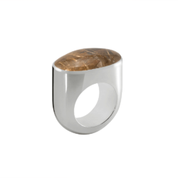 Ring silver, rutilatedquartz